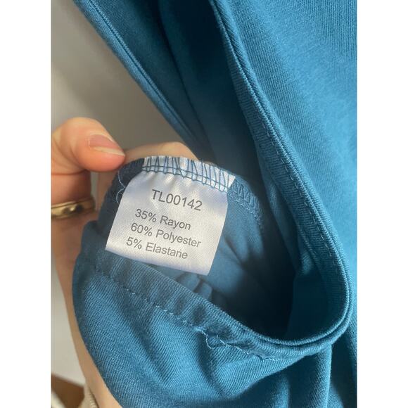 Blue Harem Jumpsuit Comfy Stretchy Cargo Large Summer Pockets Lounge Casual - Picture 5 of 7